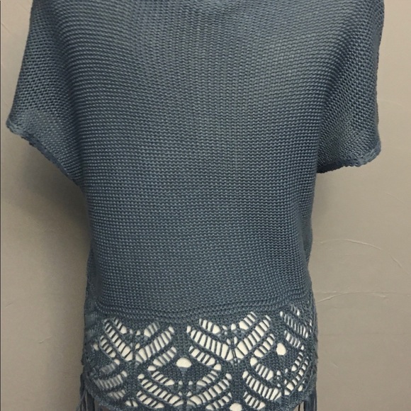 Cato sleeveless pullover- Sz. L. Med blue- fringe - Picture 3 of 8